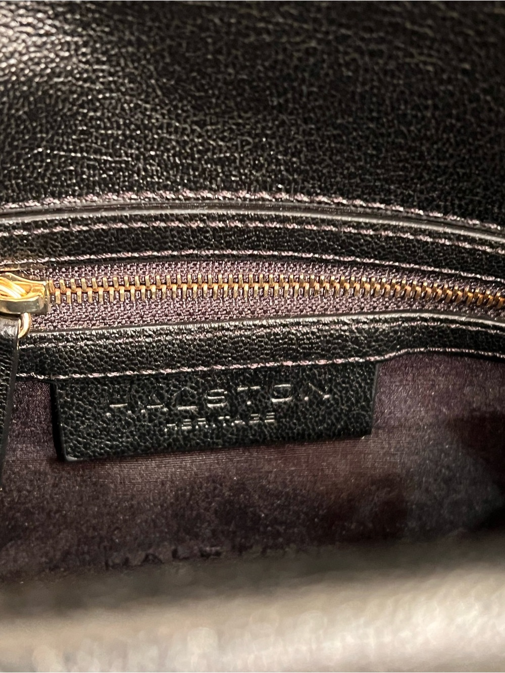 Halston Heritage Black Leather Crossbody with Gold Chain Strap - Picture 4 of 8